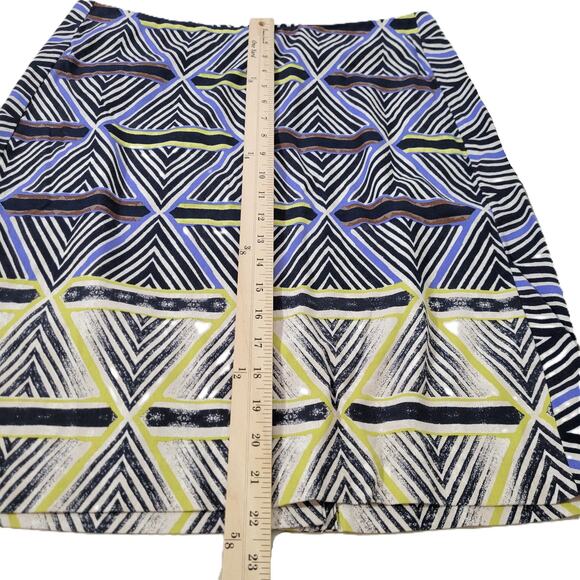 Nic + Zoe Women's Skirt Size 10 Boho Mosaic Print Zipper Cotton Spandex Travel - Picture 7 of 8